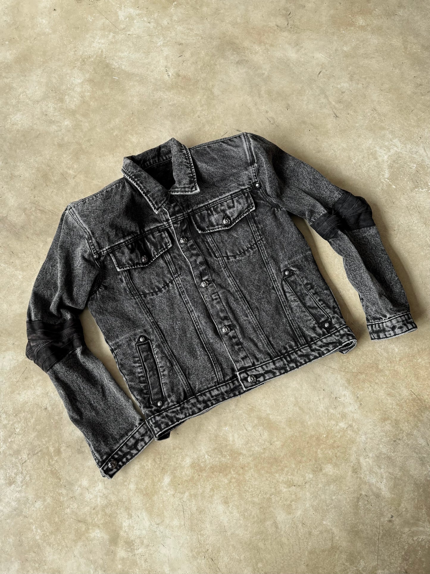 Knight Denim Jacket - Grey Acid Washed (Available)