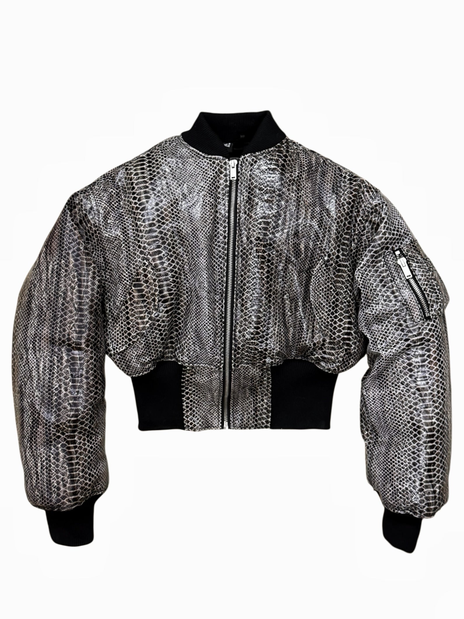 SNAKE LEATHER BOMBER JACKET (1OF1) – UNIZ