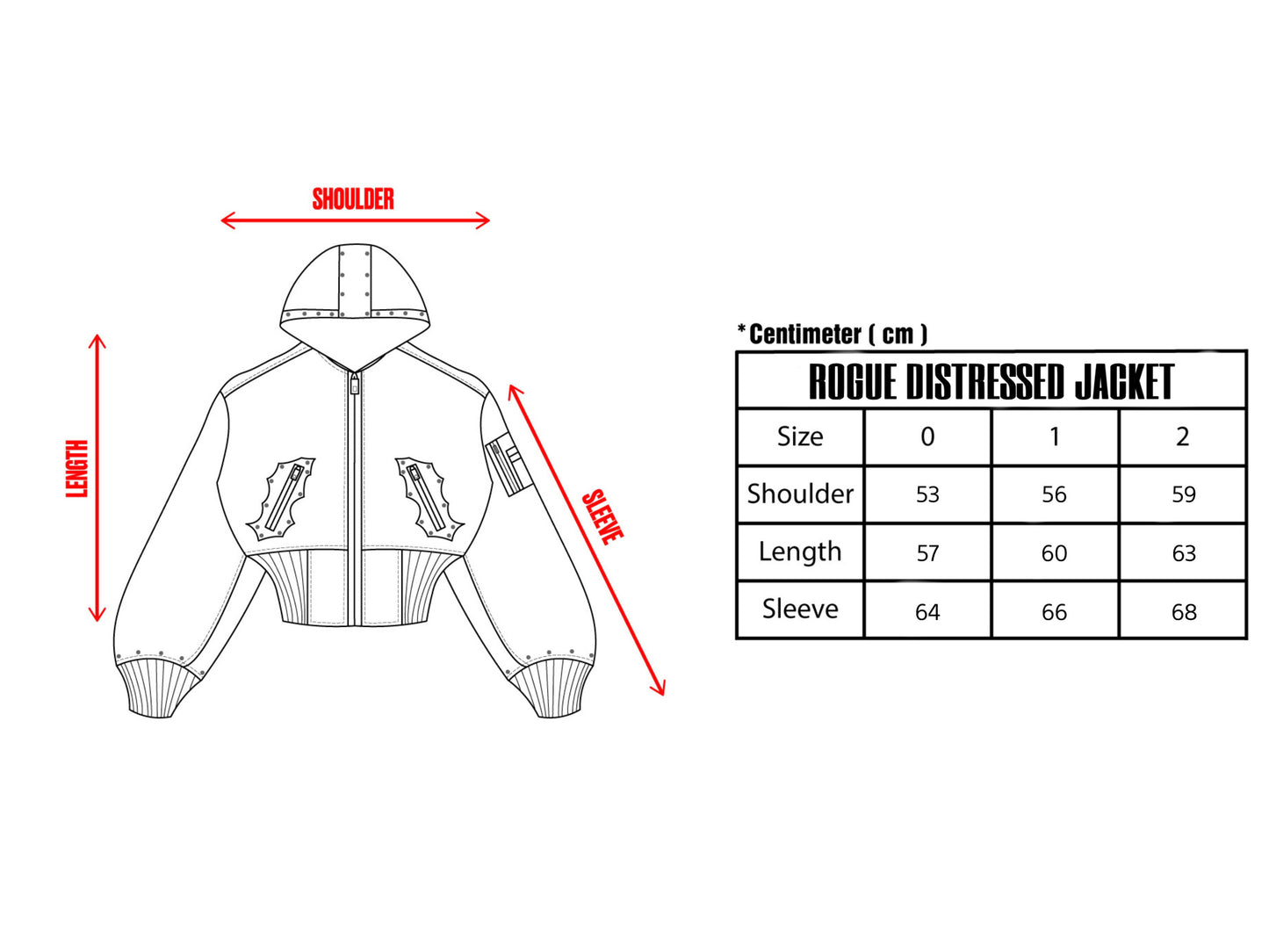 Rogue Distressed Zip Jacket (PRE-ORDER 8 WEEKS)