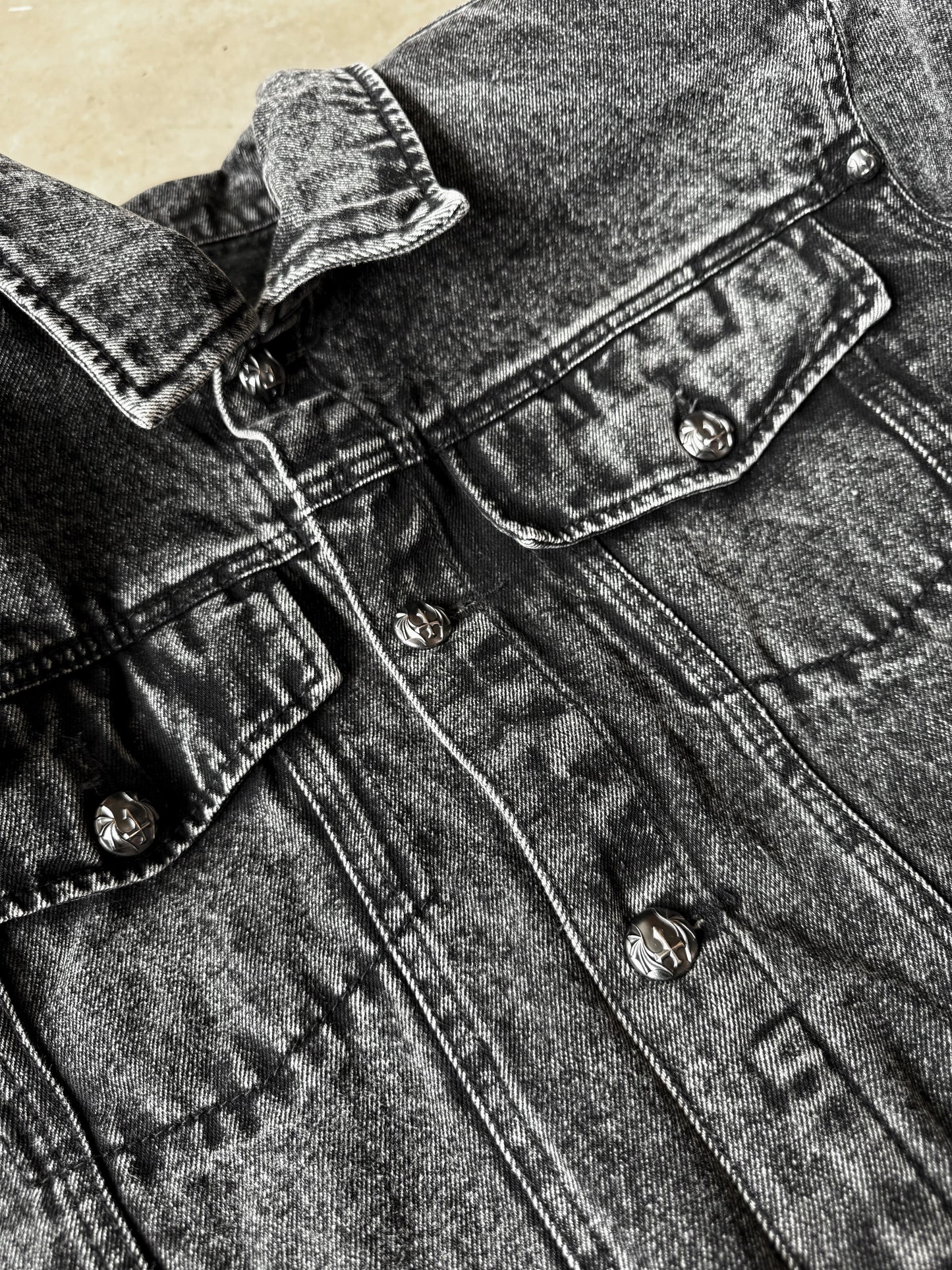 Knight Denim Jacket - Grey Acid Washed (Available)