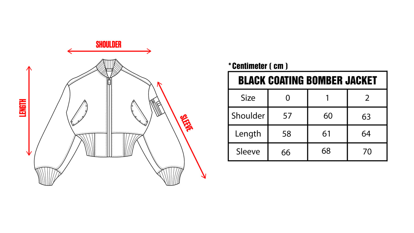 Black Coating Bomber Jacket(PRE-ORDER 4 WEEKS)