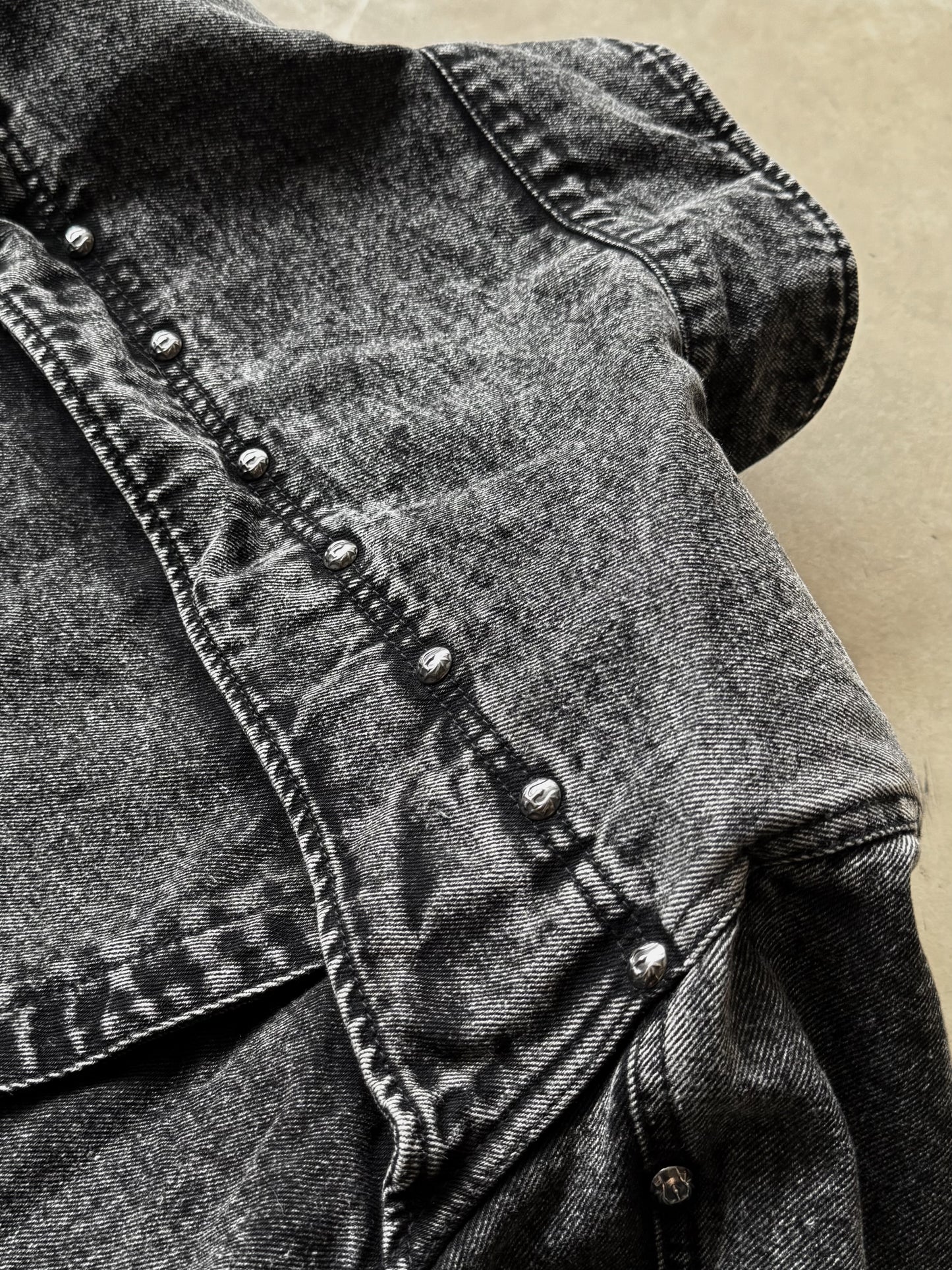 Knight Denim Jacket - Grey Acid Washed (Available)