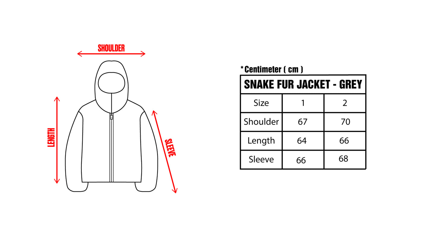 Snake Fur Jacket - Grey