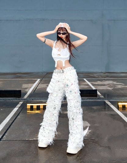 WHITE MONSTER PANTS - DROP 1