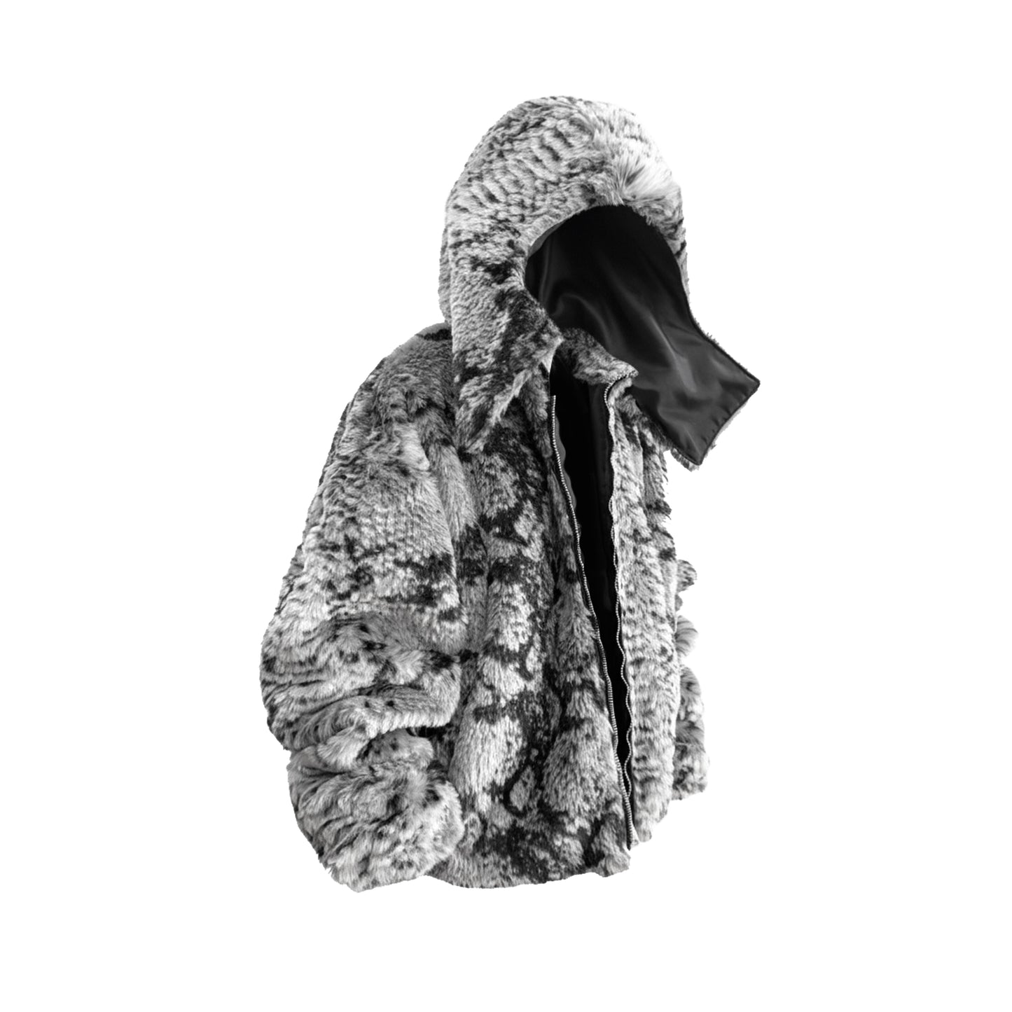 Snake Fur Jacket - Grey