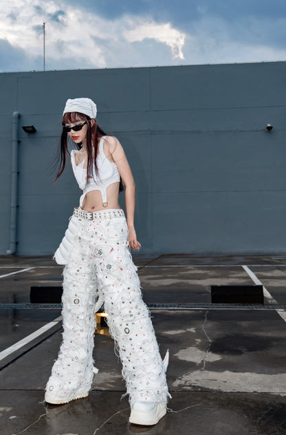 WHITE MONSTER PANTS - DROP 1