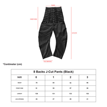 8 Backs J-Cut Pants (Black) (Pre-order 3 weeks)