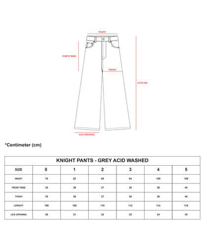 Knight Pants - Grey Washed (Pre-order 2 weeks)